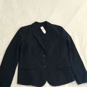 Ann Taylor navy blue two-button suit jacket